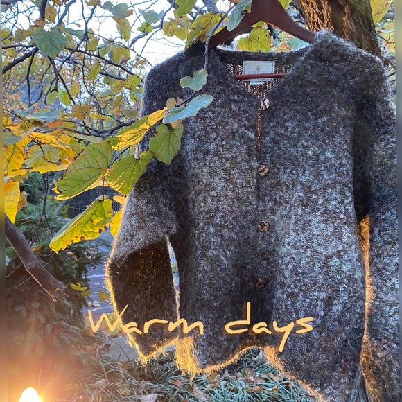 Vintage Express Tricot Ombre Boucle Cardigan Sweater Mohair Blend - Picture 1 of 11